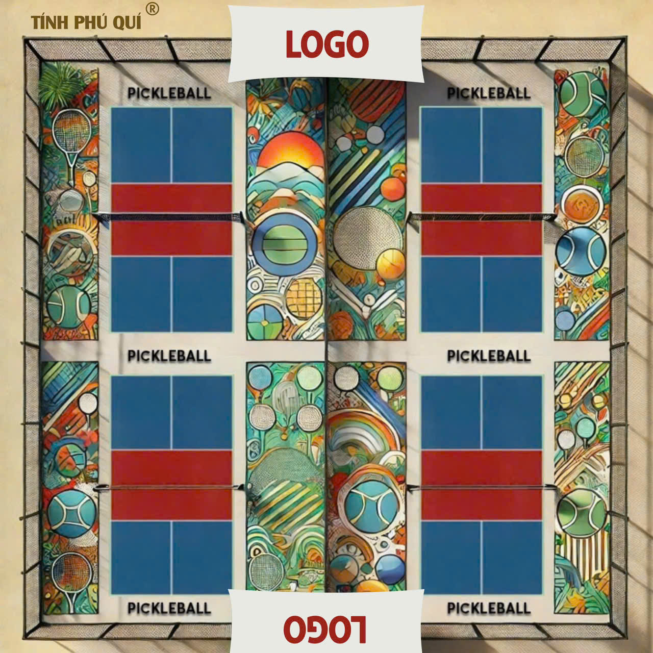 Decor sân pickleball theo yêu cầu riêng, giá linh hoạt