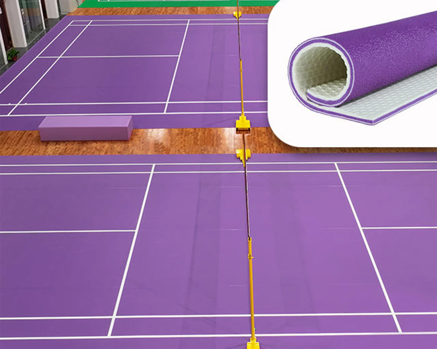 Thi công sân cầu lông - pickleball với thảm Vinyl MIXSPORTS dày 7mm