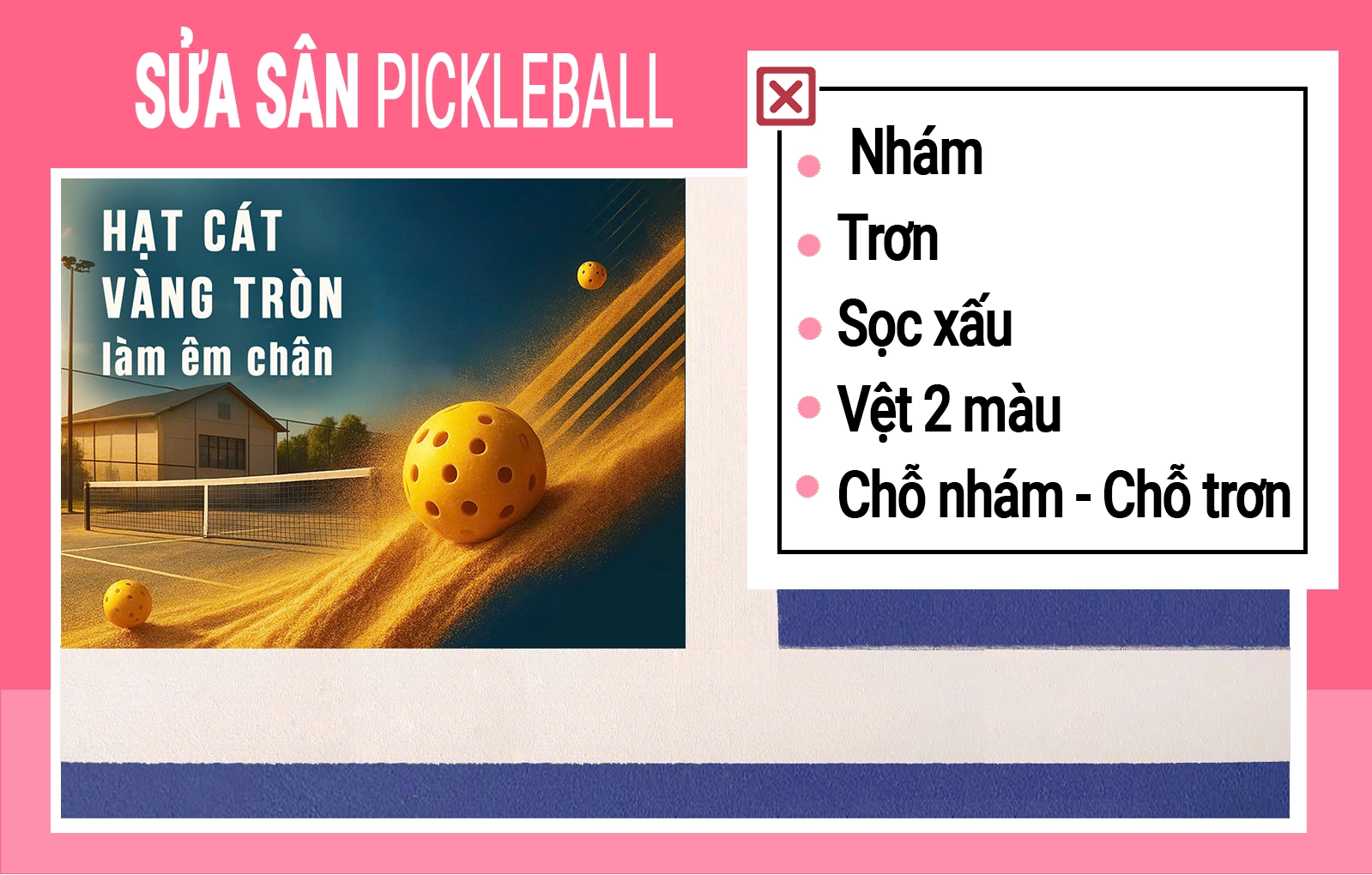 THIẾT KẾ & THI CÔNG CỤM SÂN PICKLEBALL THEO YÊU CẦU